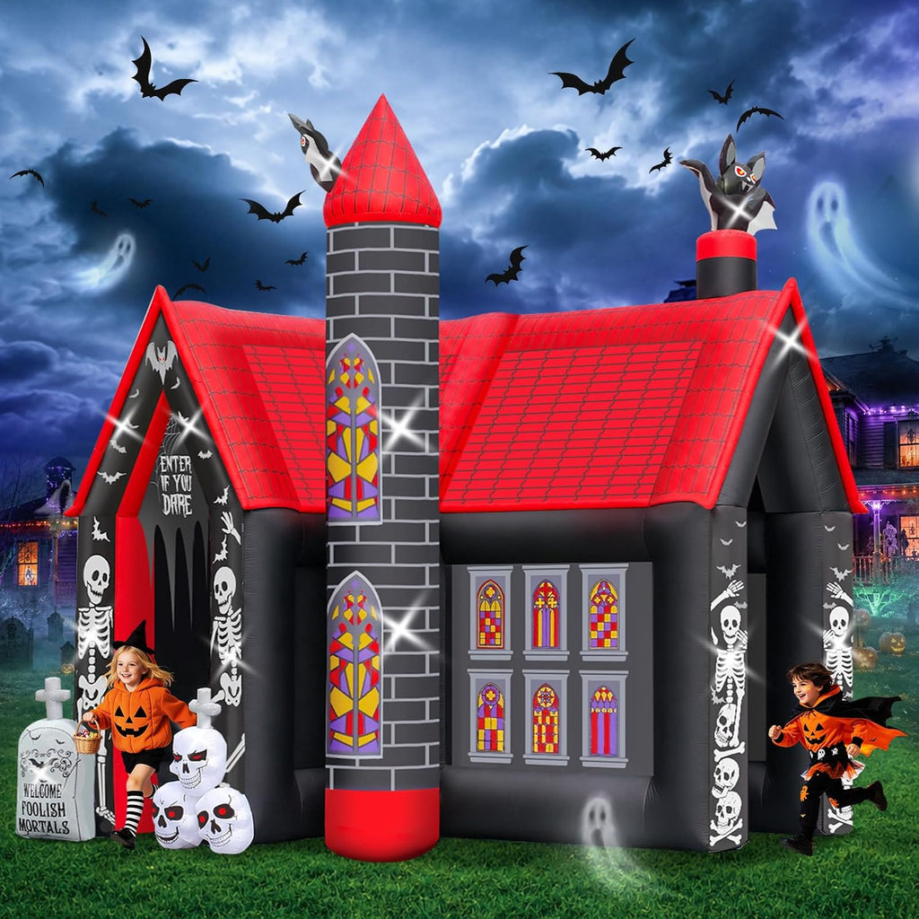 10FT Halloween Inflatable Archway,L-Shape Haunted House Inflatable