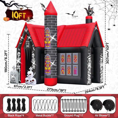 10FT Halloween Inflatable Archway,L-Shape Haunted House Inflatable