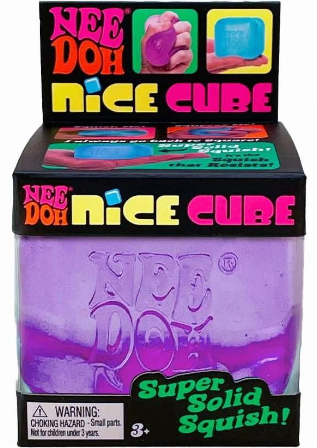 Schylling  Nice Cube Squish Toy, Ages 3+ (Purple), 1Ct