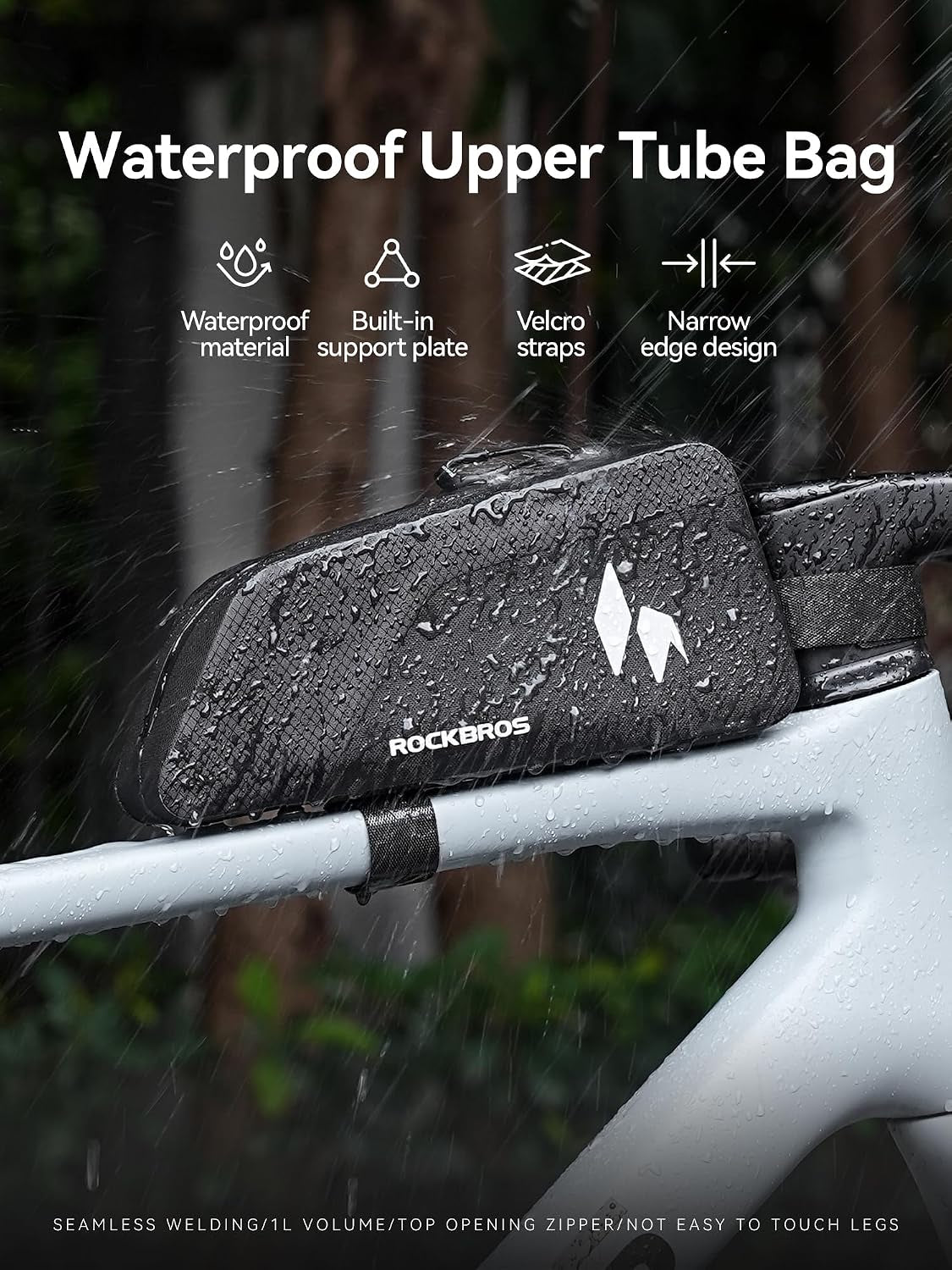 Top Tube Bike Frame Bag with Support Plate Waterproof Front Bag