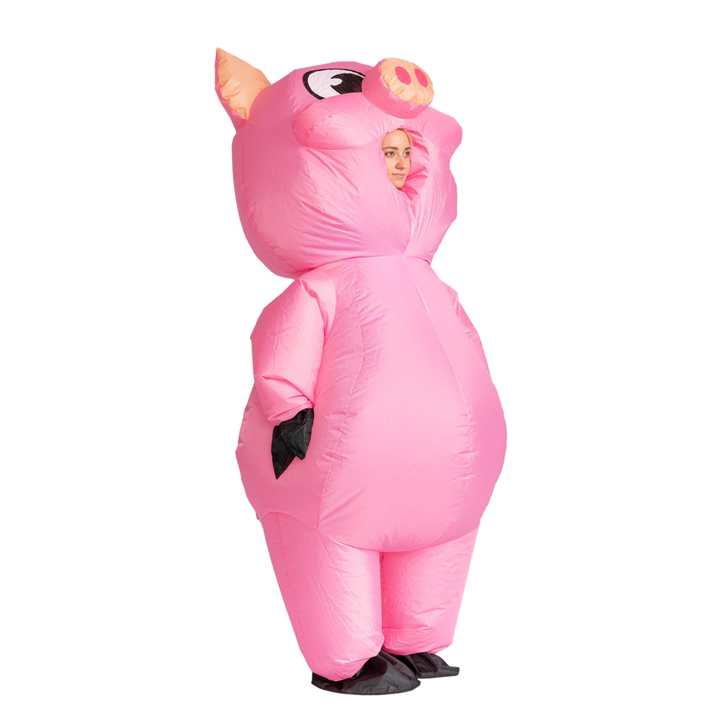 Adult Inflatable Pig Costume, Air Blow up Pink Piggy Inflatable Costume for Halloween Party, Cosplay, Role Play and Themed Dress Up
