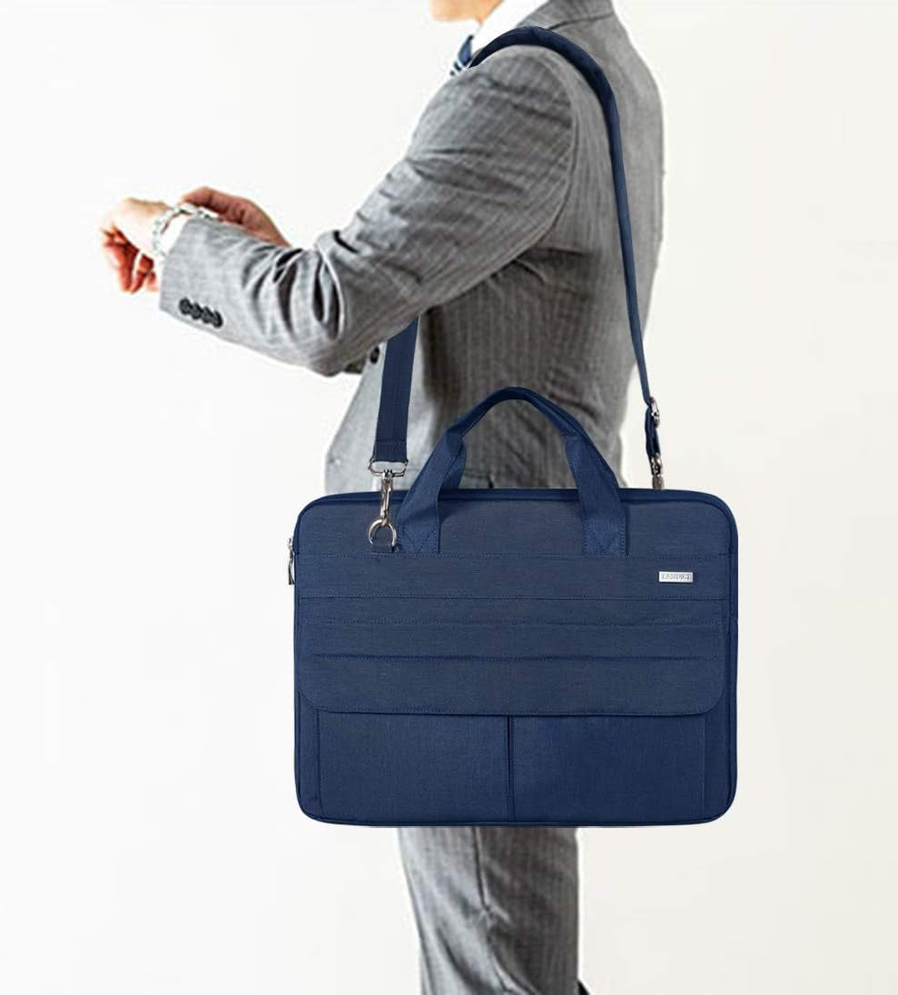 15.6 Inch Laptop Bag with Shoulder Strap, Water-Resistant, Blue