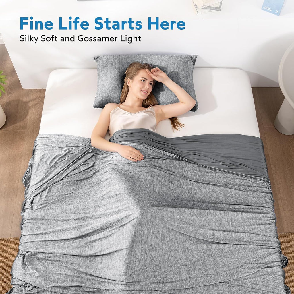 Cooling Blanket for Hot Sleepers Throw, Black 50"X70" | Dual-Sided Mica Nylon Cool, Q-Max 0.439 Instant Cool, Lightweight & Breathable for Night Sweats & Menopause, Machine Washable