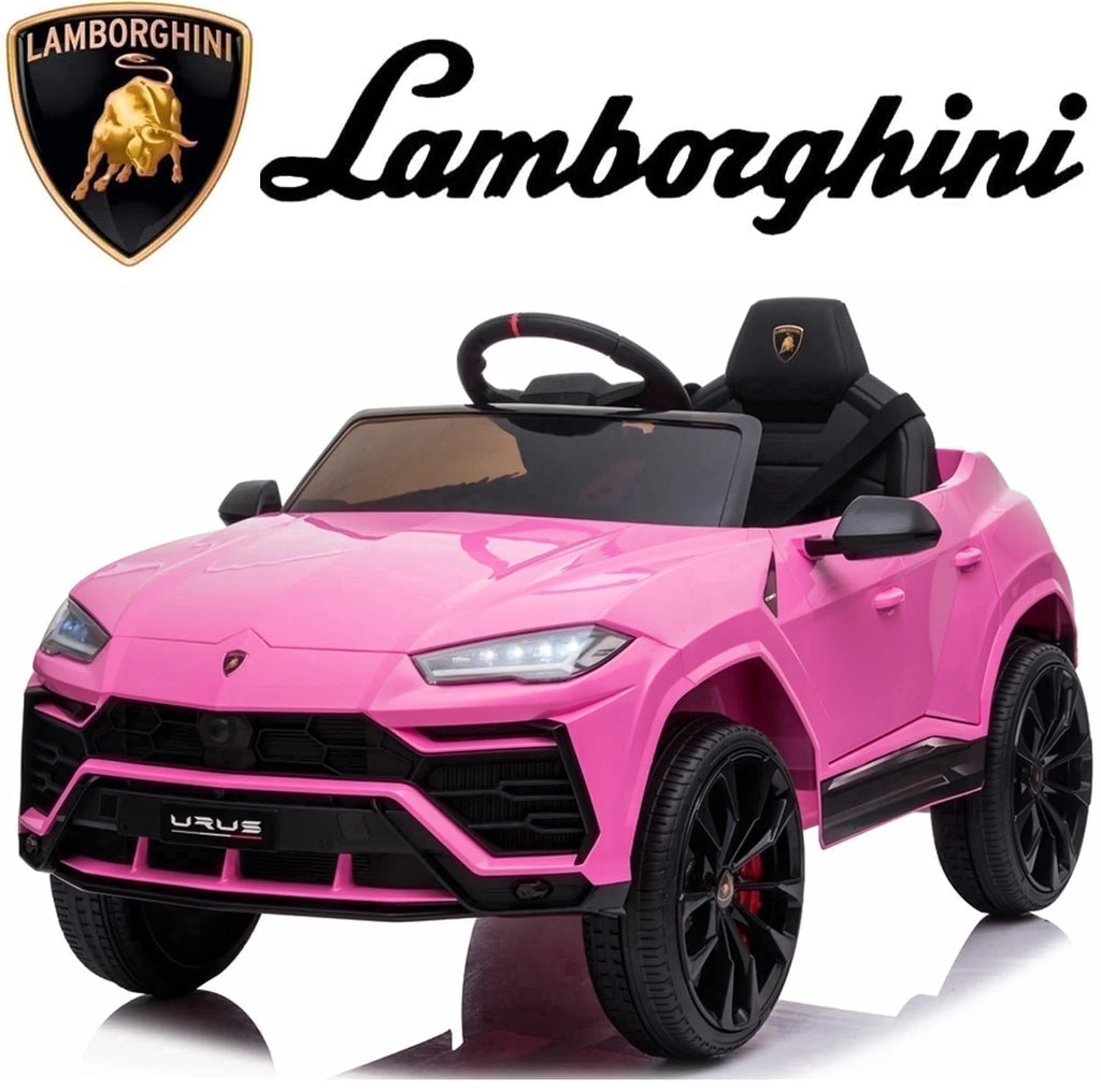 Lamborghini 12V Ride on Car for Kids, Electric Car with Remote Control, Music Player, Led Lights, Powered Ride on Toys for 3+ Years Olds Girls Boys, Pink