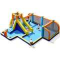 Giant Soccer-Themed Inflatable Water Slide Bouncer with Splash Pool without Blower for Toddler, Bouncy Water Park