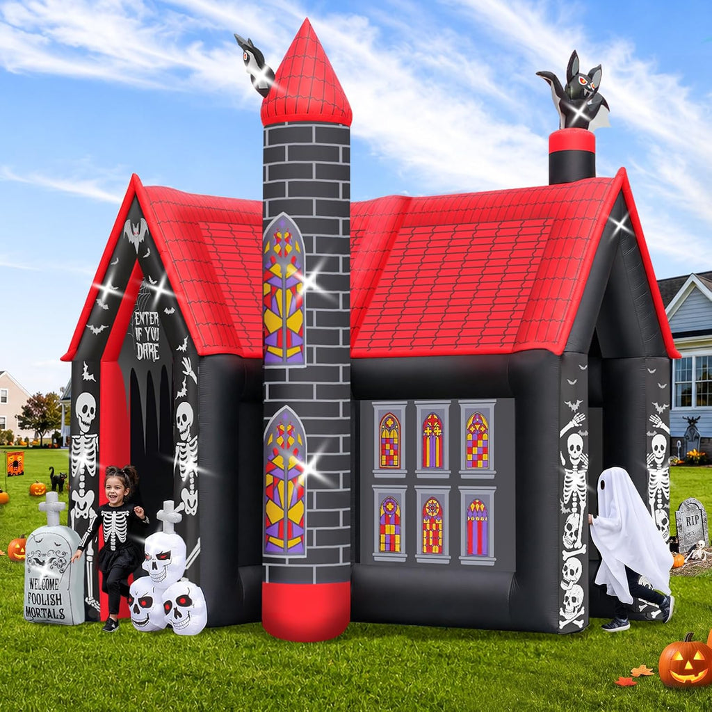 10FT Halloween Inflatable Archway,L-Shape Haunted House Inflatable