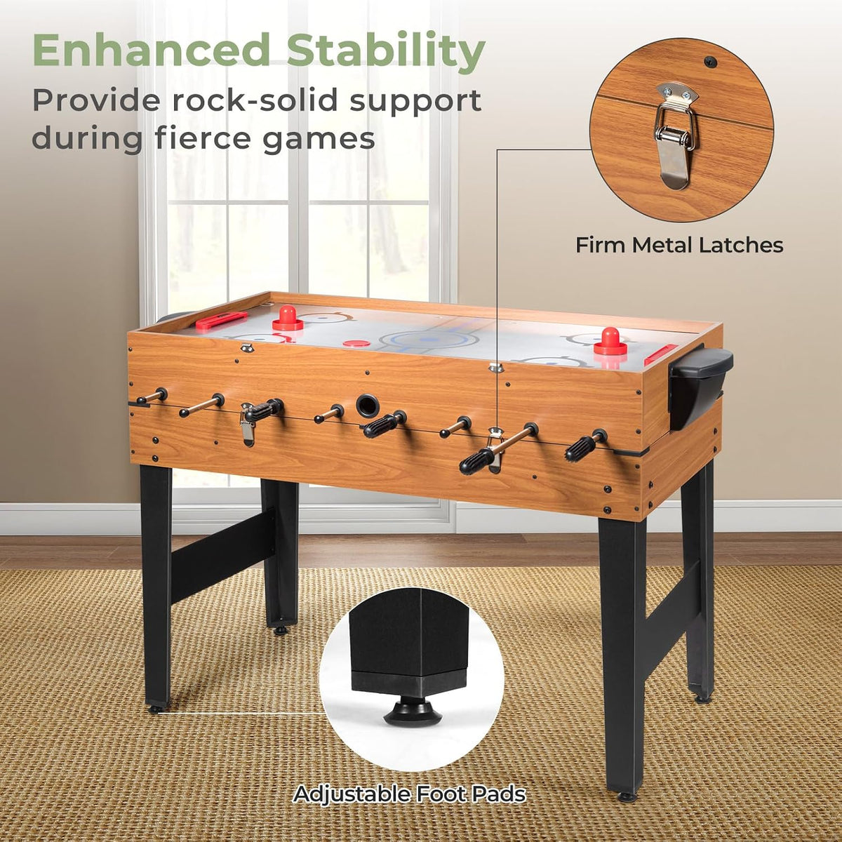 3-In-1 Multi Game Table, 48 Inch Combination Game Tables with Foosball, Hockey, Billiards, Combo Game Table Set for Adults Kids Gifts Family Night Arcade Game Room