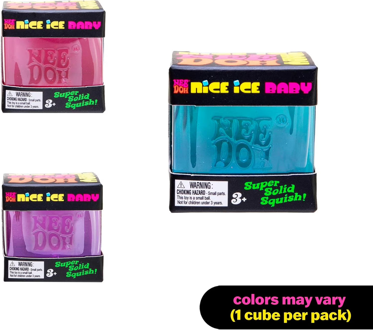 Schylling  Nice Ice Baby - Sensory Squeeze Toy - Single Mini Nice Cube in Assorted Colors - Ages 3+ (Pack of 1)