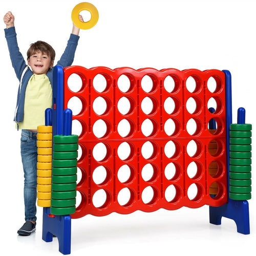 4-To-Score Giant Game Set 4-In-A-Row Connect Game with Storage Net for Kids & Adult
