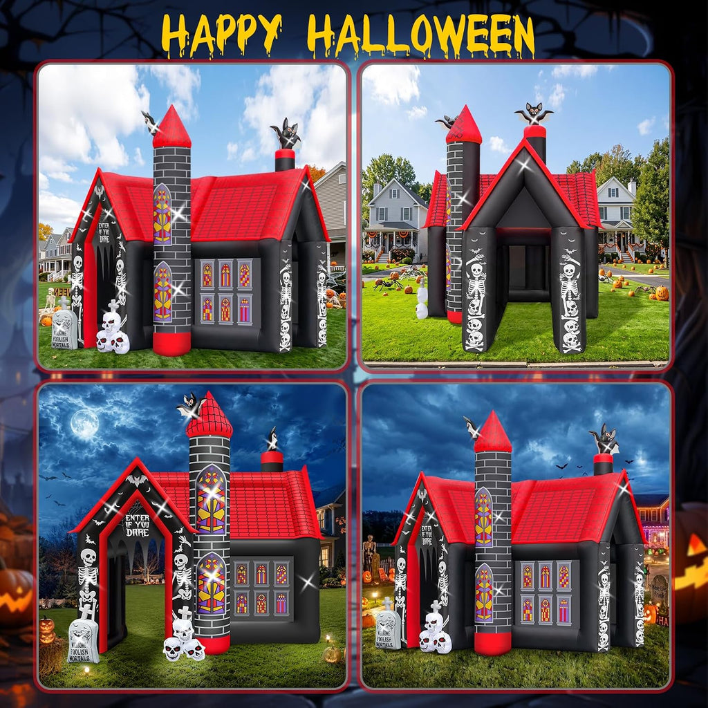 10FT Halloween Inflatable Archway,L-Shape Haunted House Inflatable