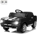 12V Licensed Shelby Electric Car for Kids, Black | Battery Powered Ride on Toy for Toddlers, Remote Control, Upgrade Panel, Bluetooth, Shock Absorbers, Safety Belt, 3 Speeds