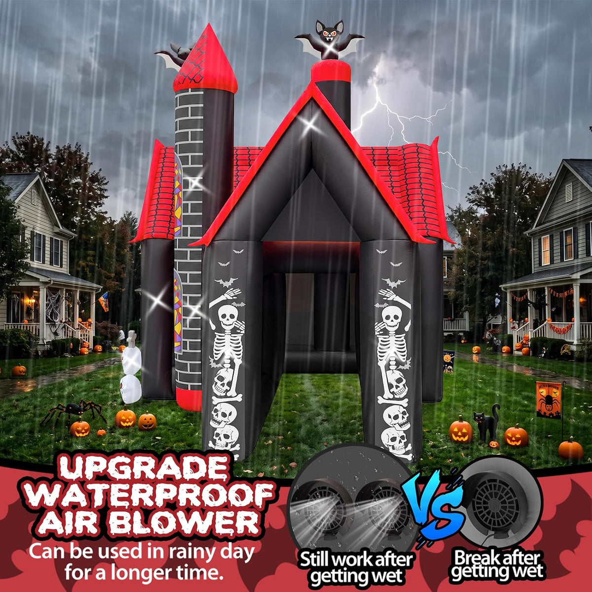 10FT Halloween Inflatable Archway,L-Shape Haunted House Inflatable