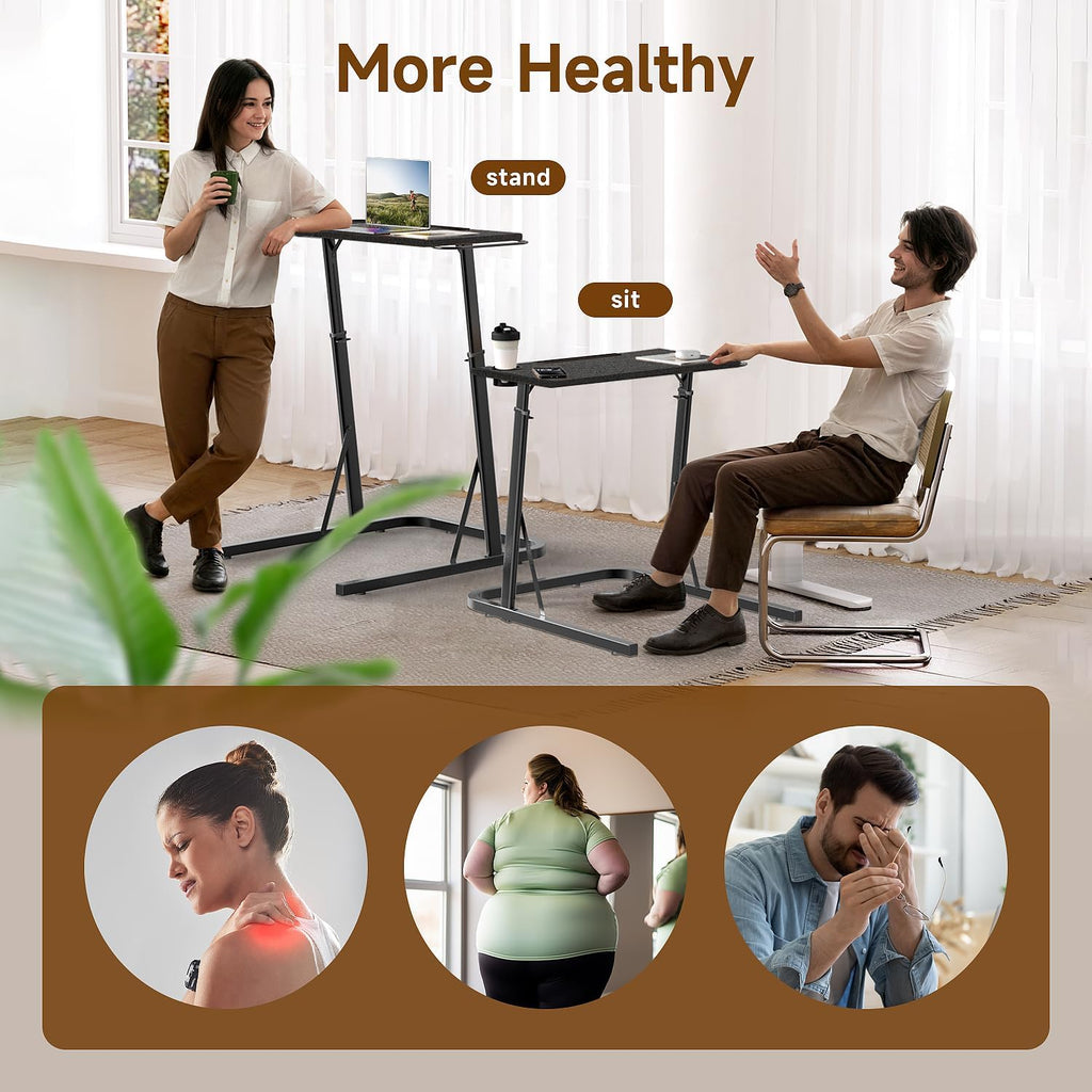 Adjustable Height Standing Desk for Walking Pad Treadmill，For Cycling | Stand Table for Treadmill Walking Pad, Bike/Walking Pad/Treadmill Trainer Desk Stand, Attachment, Bar for Walking Pad