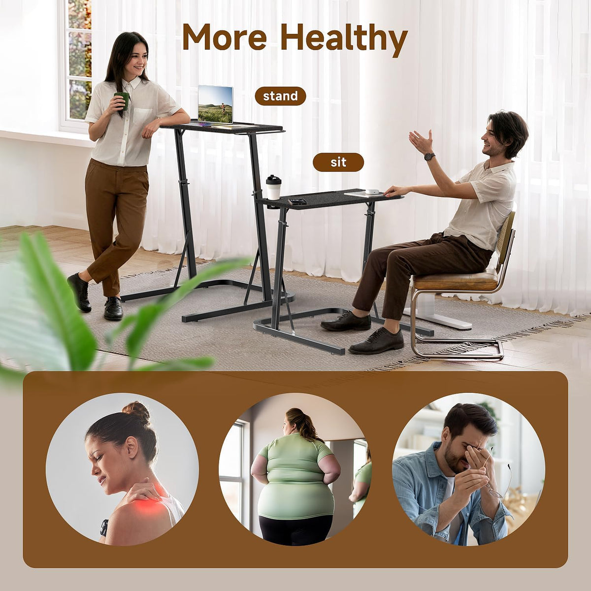 Adjustable Height Standing Desk for Walking Pad Treadmill，For Cycling | Stand Table for Treadmill Walking Pad, Bike/Walking Pad/Treadmill Trainer Desk Stand, Attachment, Bar for Walking Pad