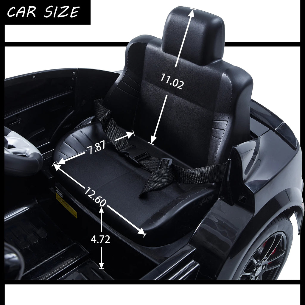 12V Ride on Car, Dodge Charger Powered Electric Car with Battery Powered, Bluetooth, Remote Control, LED Light, Ride on Toy for Ages 3+ Kids, Black