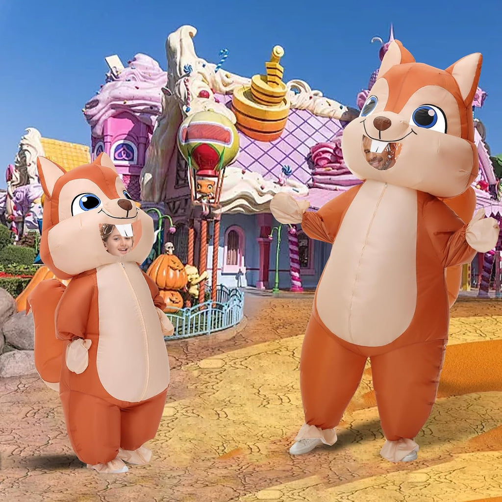 Inflatable Squirrel Costume Kids Thanksgiving Inflatable Costume Christmas Blow up Squirrel Costumes Halloween Inflatable Suit for Boys Girls
