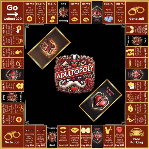 Adultopoly Spicy Edition: Sexopoly Adult Board Game Intimate Couples Sex Game for 2 Players - Dirty Date Night, Relationship Building - Romantic for Husband or Wife or Couples