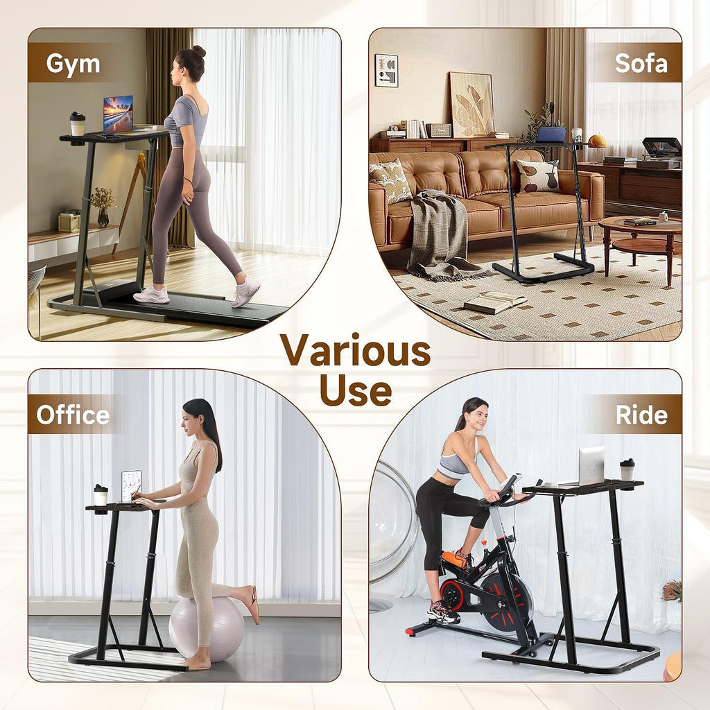 Adjustable Height Standing Desk for Walking Pad Treadmill，For Cycling | Stand Table for Treadmill Walking Pad, Bike/Walking Pad/Treadmill Trainer Desk Stand, Attachment, Bar for Walking Pad