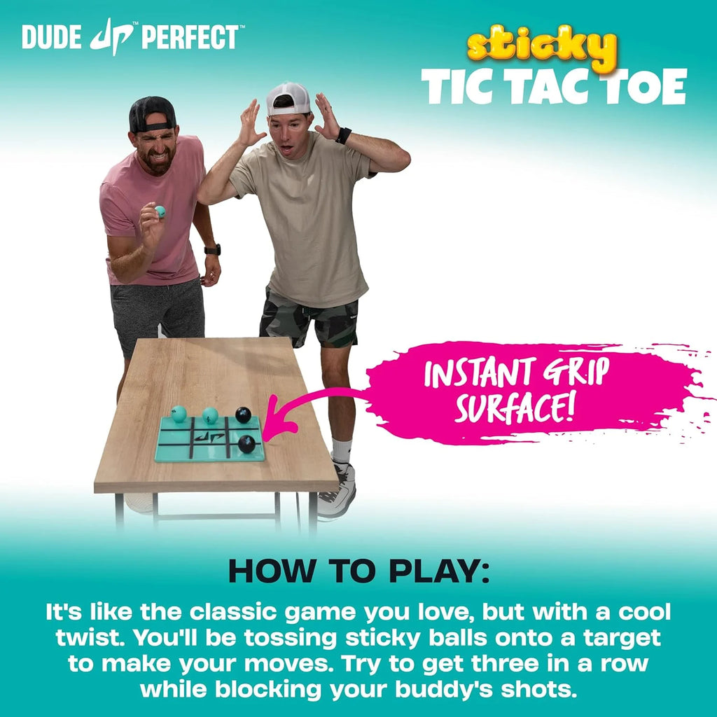 Sticky Tic Tac Toe, Kids Tabletop Activity, for Family Game Night, Perfect for a Gift and Parties, 2 Players, Ages 4+