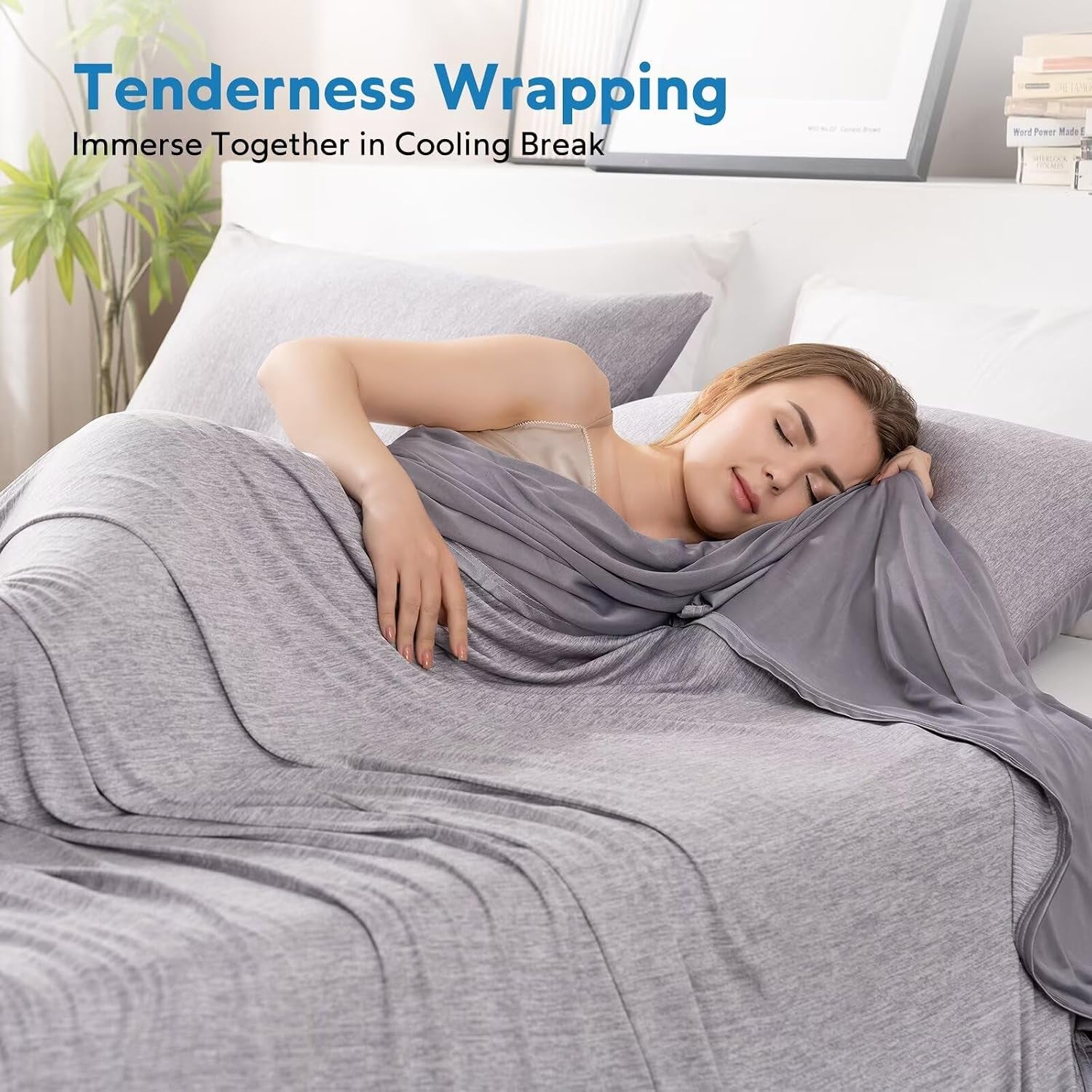 Cooling Blanket for Hot Sleepers Oversized Size, Grey 120"X120" | Dual-Sided Mica Nylon Cool, Q-Max 0.439 Instant Cool, Lightweight & Breathable for Night Sweats & Menopause, Machine Washable