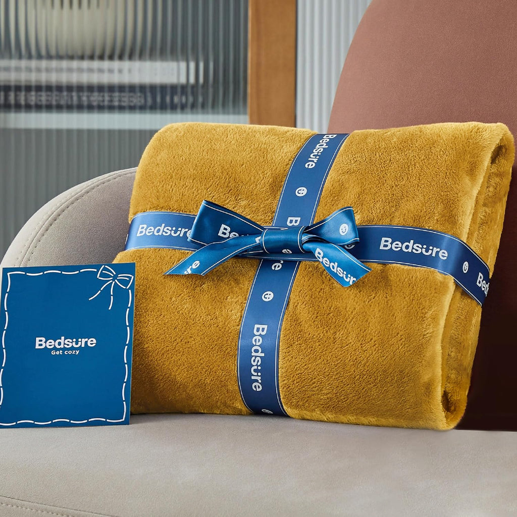 Bedsure Gentlesoft Gold Fleece Throw Blanket - 300GSM Blankets for Couch, Sofa, Bed, Soft Lightweight Plush Cozy Throws for Toddlers, 50X60 Inches