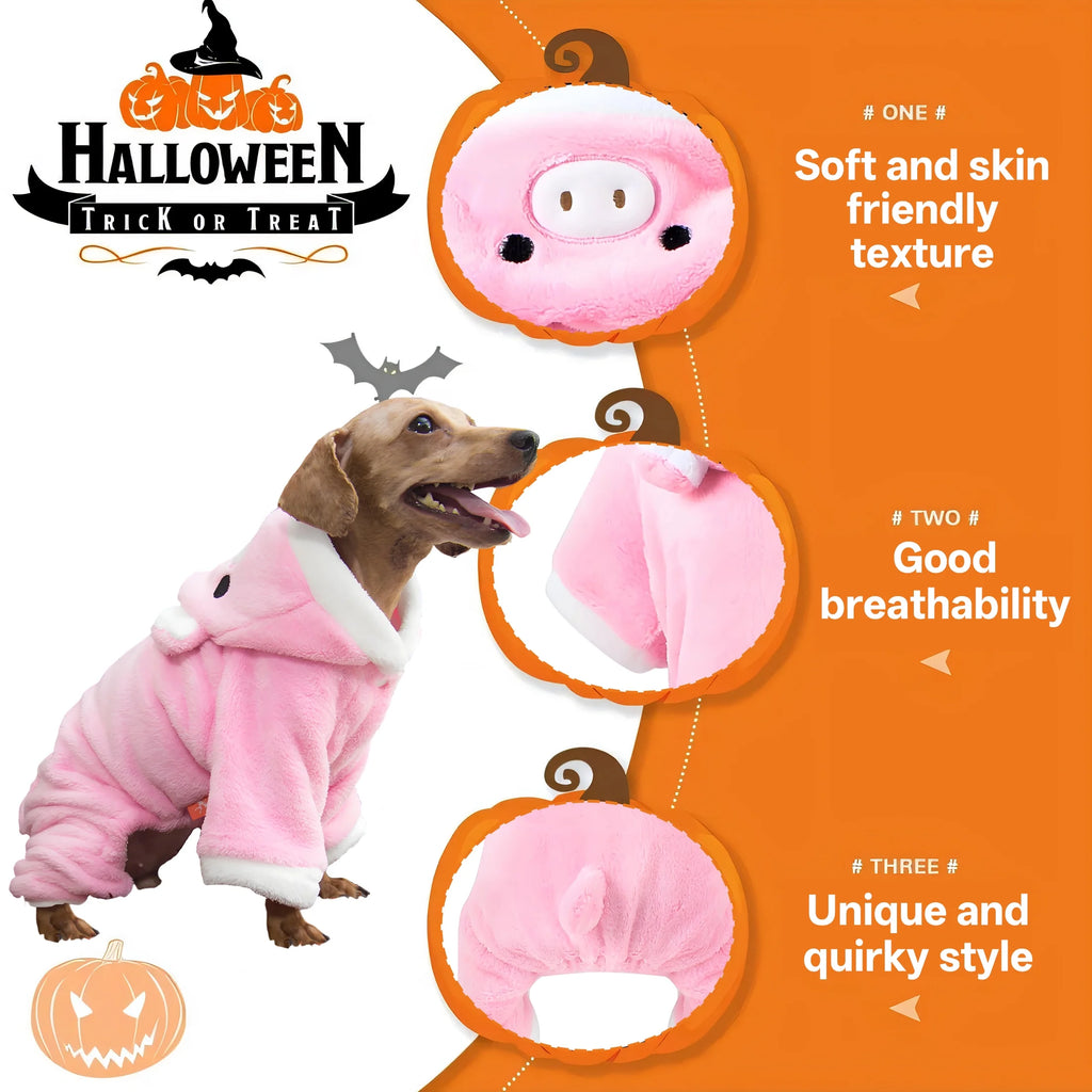 Dog Halloween Costumes,Whimsical Pet Halloween Costumes,Coral Fleece Little Pig Large Dog Halloween Costumes,Style1,Xl