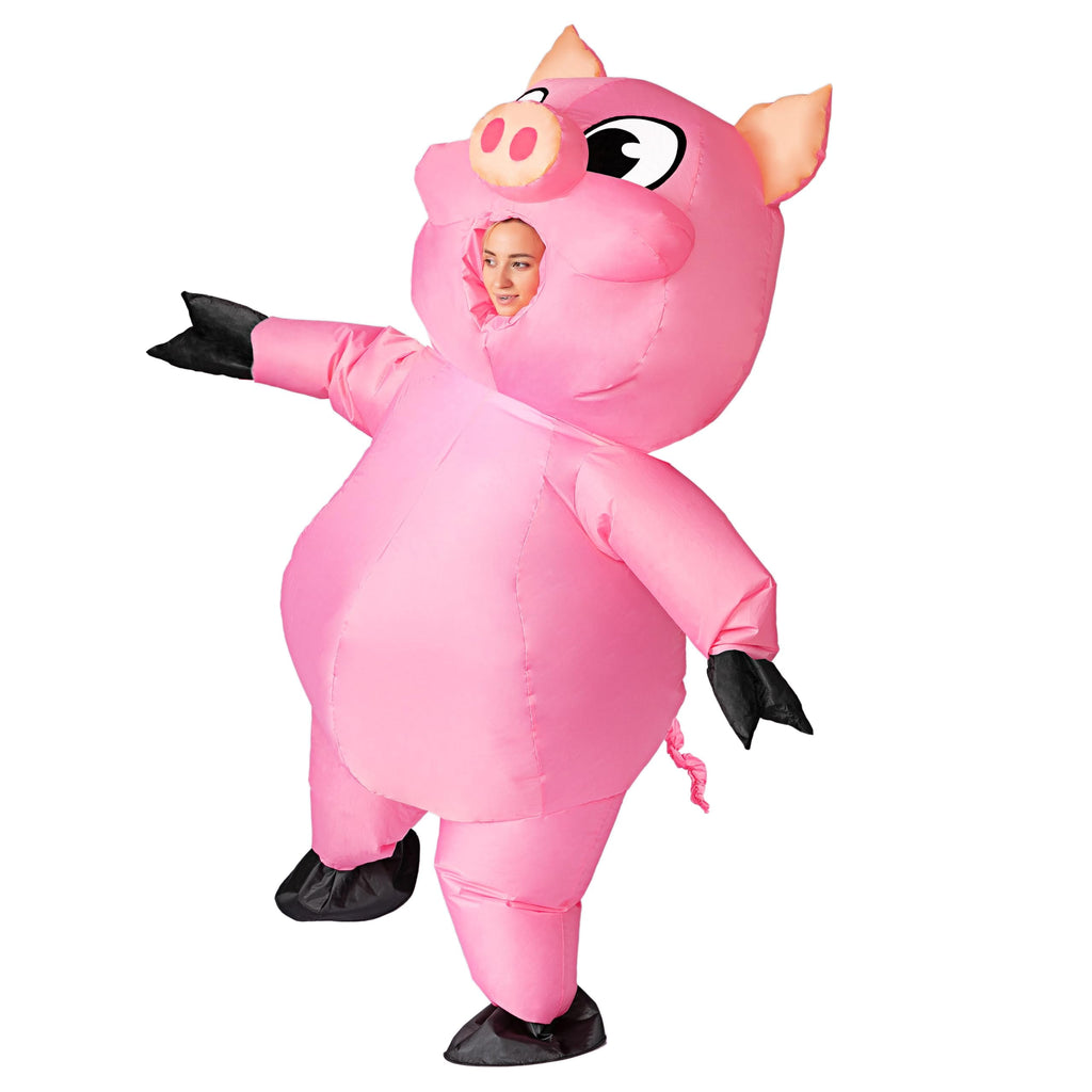 Adult Inflatable Pig Costume, Air Blow up Pink Piggy Inflatable Costume for Halloween Party, Cosplay, Role Play and Themed Dress Up