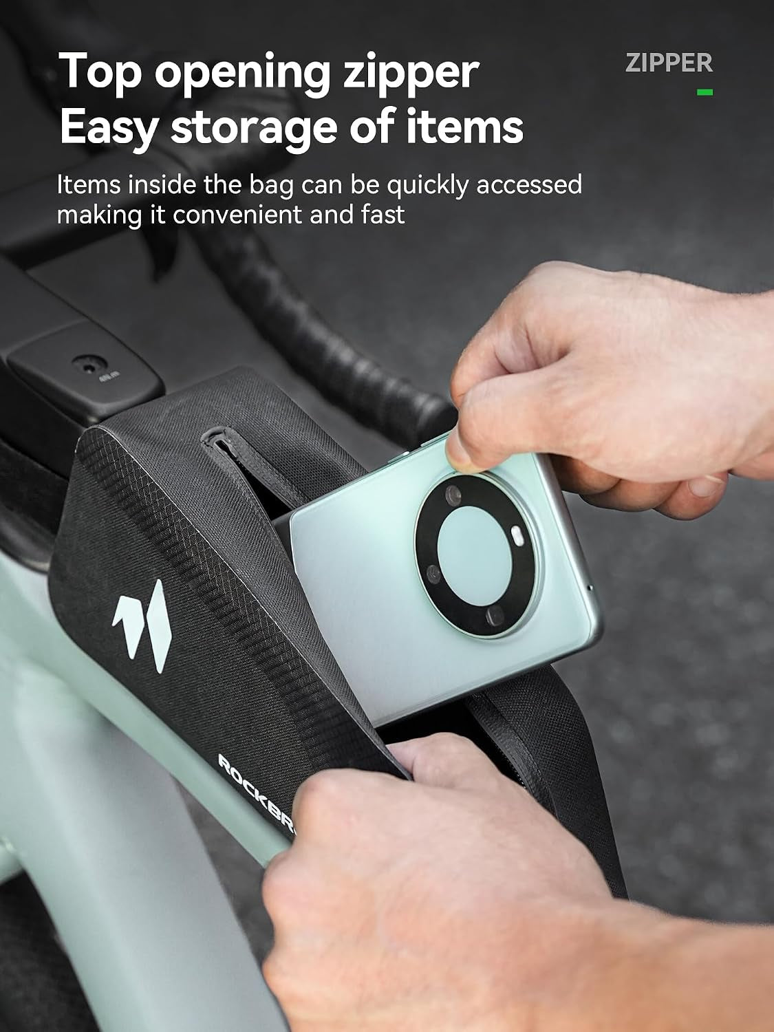 Top Tube Bike Frame Bag with Support Plate Waterproof Front Bag