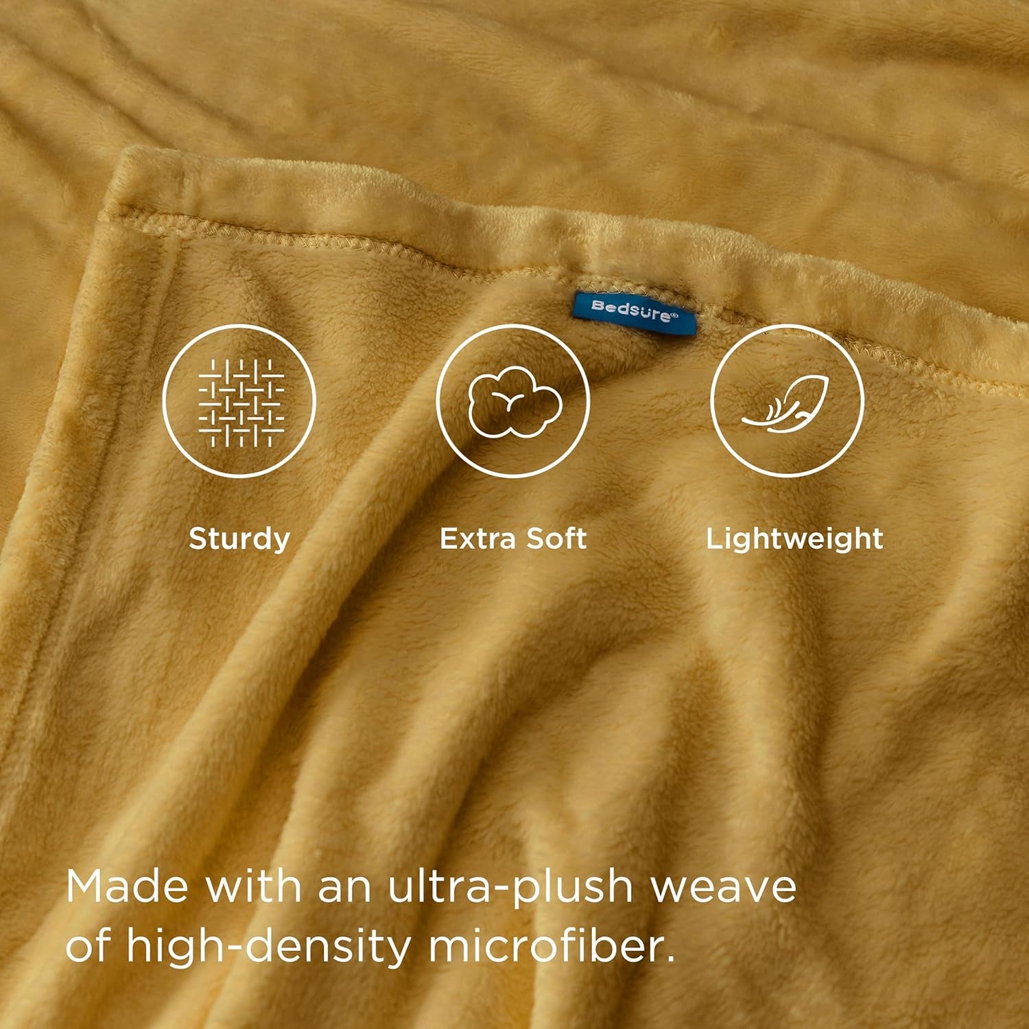 Bedsure Gentlesoft Gold Fleece Throw Blanket - 300GSM Blankets for Couch, Sofa, Bed, Soft Lightweight Plush Cozy Throws for Toddlers, 50X60 Inches