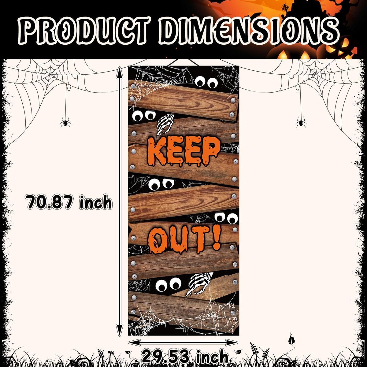 Halloween Door Decorations Halloween Door Cover Large Fabric Halloween Decorations for Front Door Halloween Porch Sign for Halloween Party Decorations