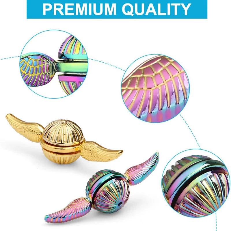 EDC Fingertip Spinning Gyroscope Fidget Spinner anti Stress Toys for Kids & Adults Rotating Metal Orb Desktop Stress Relief Toy