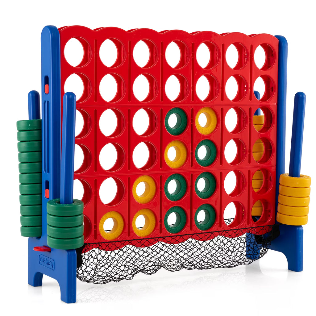 4-To-Score Giant Game Set 4-In-A-Row Connect Game with Storage Net for Kids & Adult
