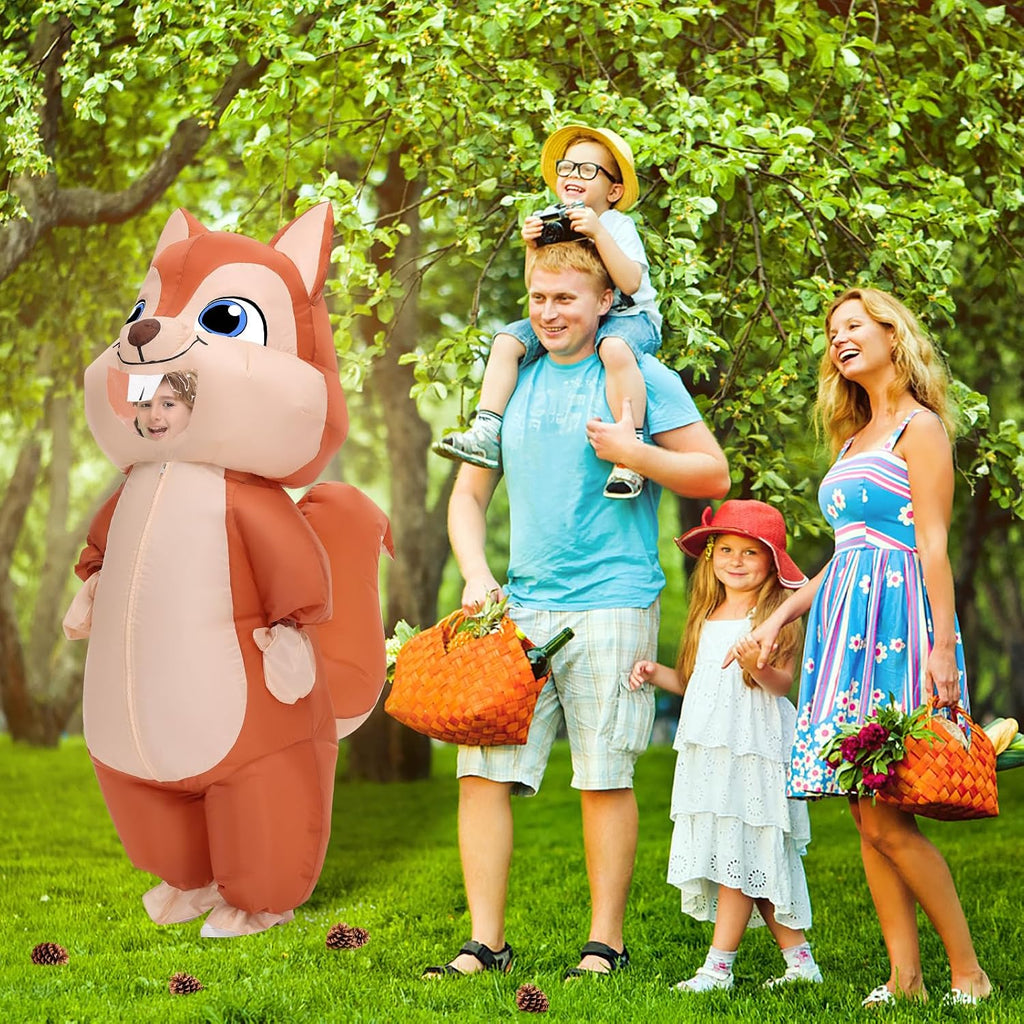 Inflatable Squirrel Costume Kids Thanksgiving Inflatable Costume Christmas Blow up Squirrel Costumes Halloween Inflatable Suit for Boys Girls
