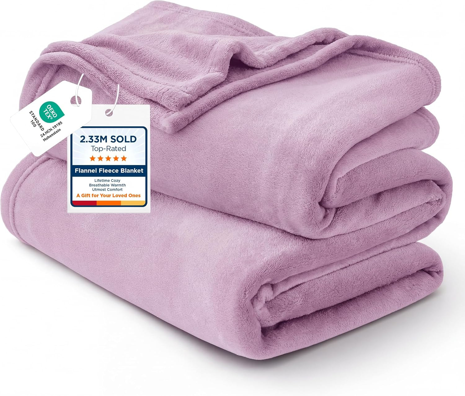 Bedsure Gentlesoft Fleece Throw Blanket for Couch Lilac - Lightweight Plush Fuzzy Cozy Soft Blankets and Throws for Sofa, 50X60 Inches