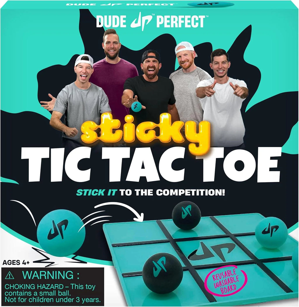 Sticky Tic Tac Toe, Kids Tabletop Activity, for Family Game Night, Perfect for a Gift and Parties, 2 Players, Ages 4+