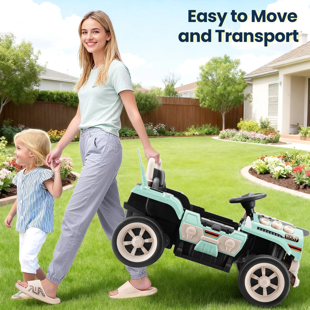 Ride on Train for Toddlers with Remote Control, Ride on Toys for Kids Ages 2-6, Electric Car for Kids with Music, Bluetooth, MP3 Player, Train Sound, Green
