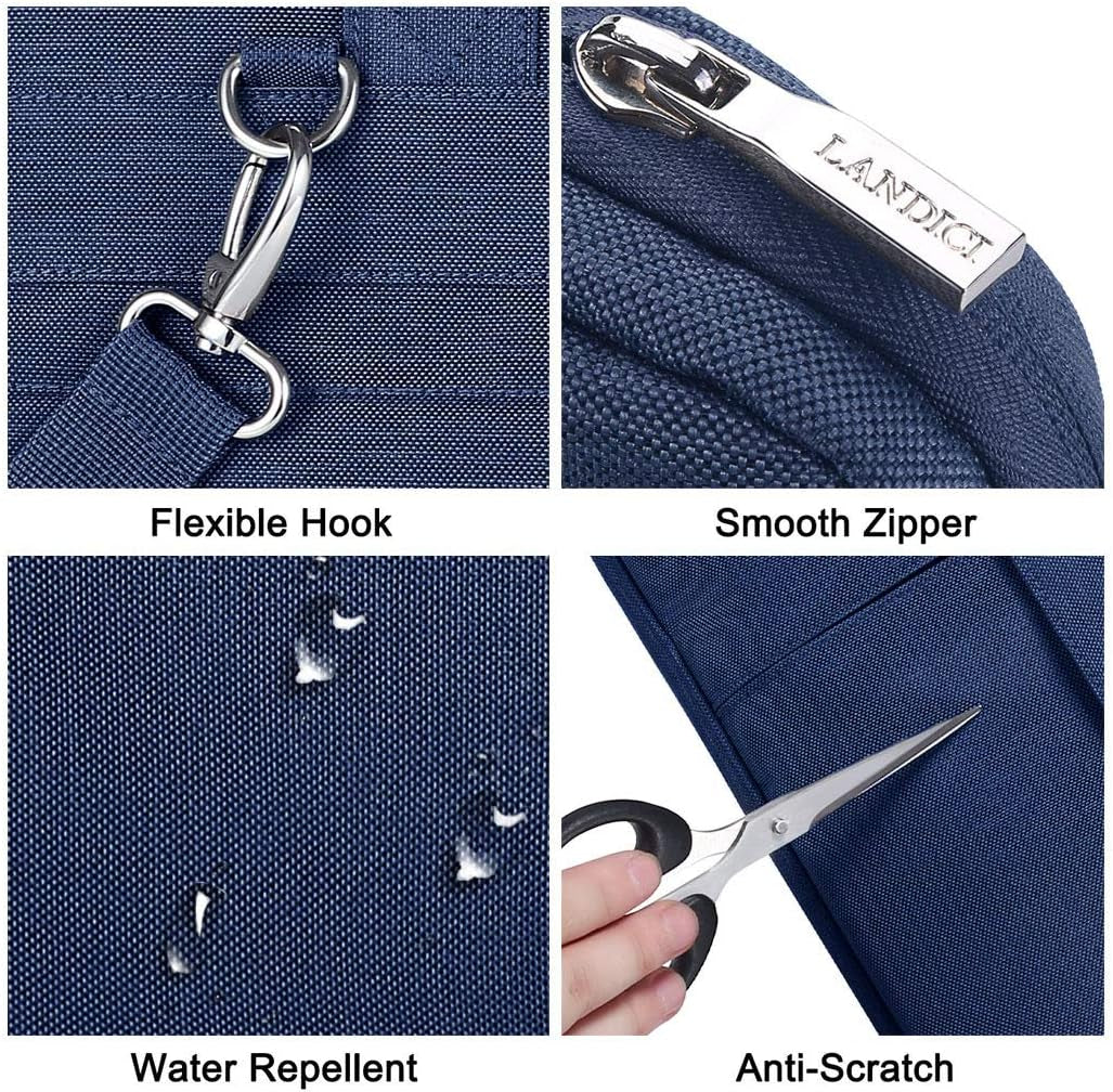 15.6 Inch Laptop Bag with Shoulder Strap, Water-Resistant, Blue