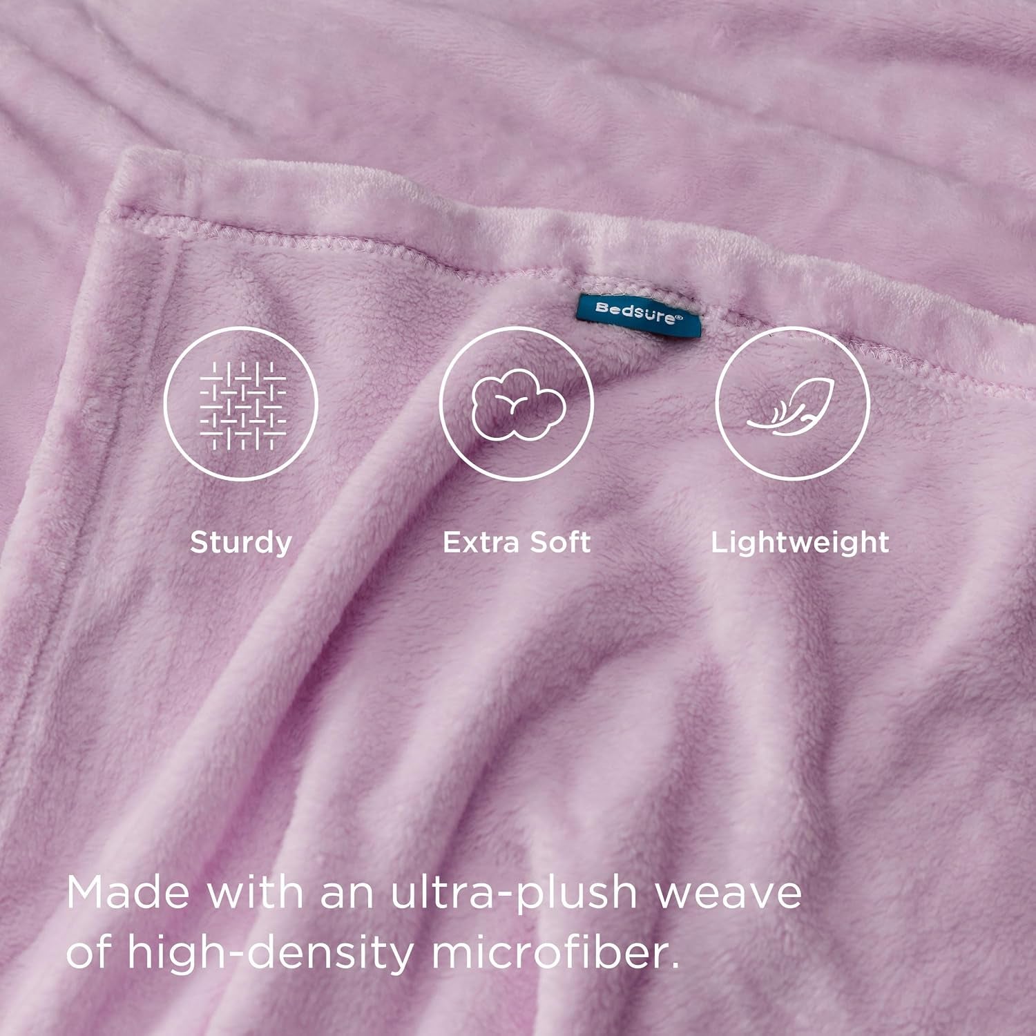 Bedsure Gentlesoft Fleece Throw Blanket for Couch Lilac - Lightweight Plush Fuzzy Cozy Soft Blankets and Throws for Sofa, 50X60 Inches