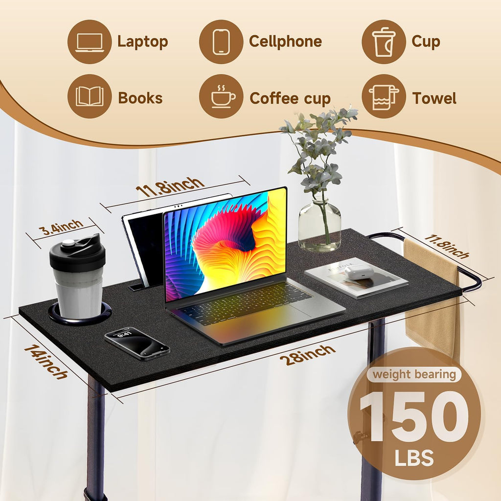 Adjustable Height Standing Desk for Walking Pad Treadmill，For Cycling | Stand Table for Treadmill Walking Pad, Bike/Walking Pad/Treadmill Trainer Desk Stand, Attachment, Bar for Walking Pad