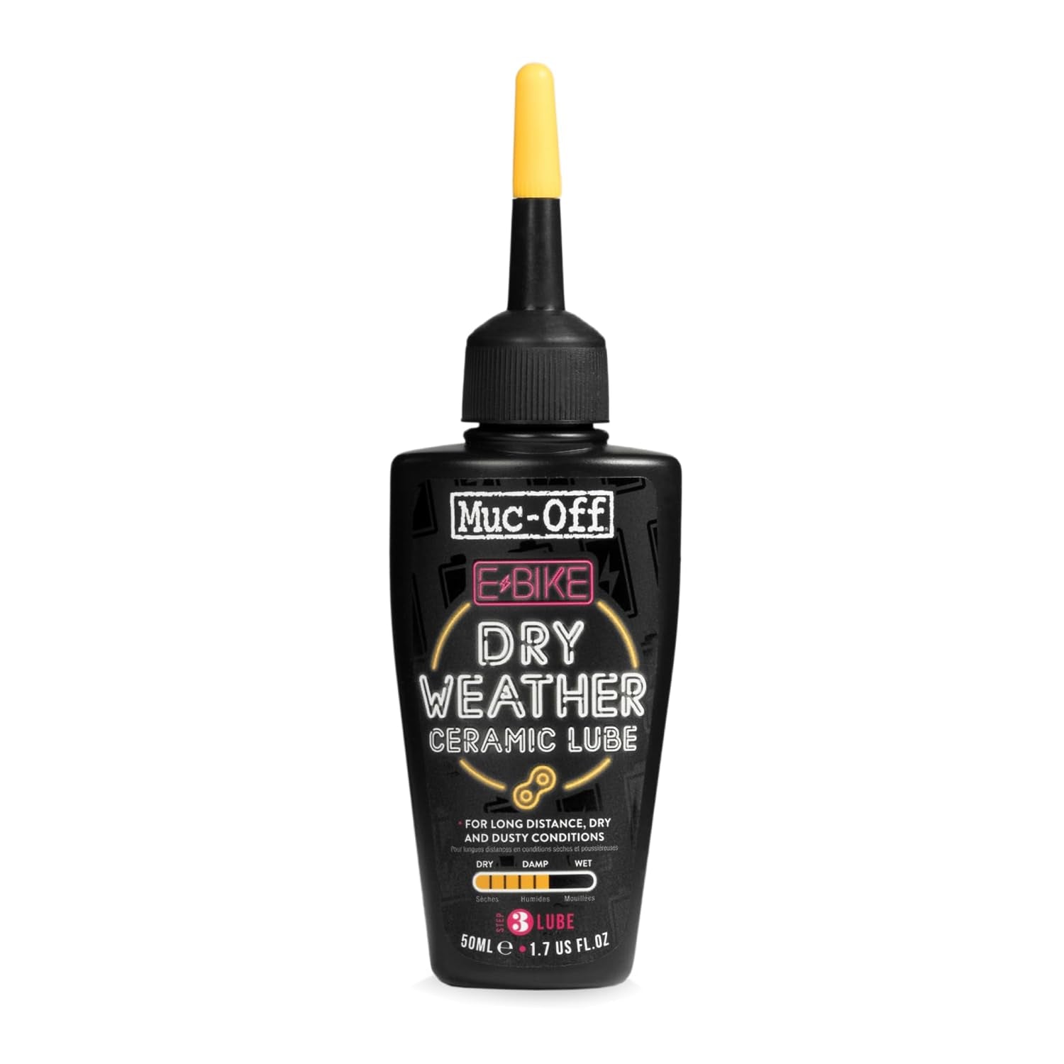 Ebike Dry Chain Lube, 1.7 Fl Oz - Bike Lube, Bike Chain Oil, Chain Wax for Dry Weather Conditions - Bike Lubricant for Electric Bikes | Ceramic Coating Bike Chain Oil for Electric Bikes, Reduces Friction and Excels in Dry Conditions