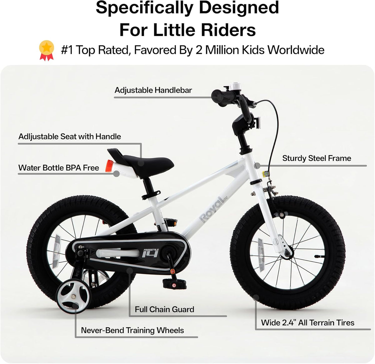 Freestyle Kids Bike for Boys Girls Ages 3-10 Years