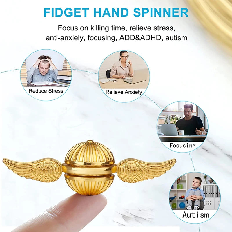 EDC Fingertip Spinning Gyroscope Fidget Spinner anti Stress Toys for Kids & Adults Rotating Metal Orb Desktop Stress Relief Toy
