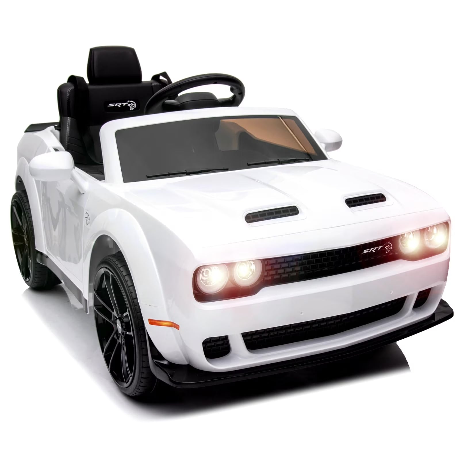 Kids Electric Car | Licensed Dodge Challenger Ride-On 12V Battery-Powered Vehicle with Remote, LED Lights, Bluetooth, MP3 for Boys and Girls,Christmas Gift for Kids
