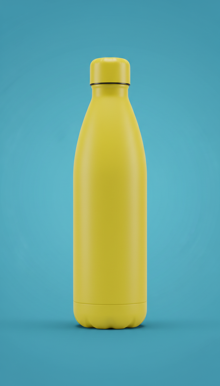 Vivid yellow insulated water bottle