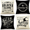 Halloween Decorations Pillow Covers 18X18 Set of 4 Halloween Decor Hocus Pocus Farmhouse Saying Fall Decor Pillows for Home Sofa Couch