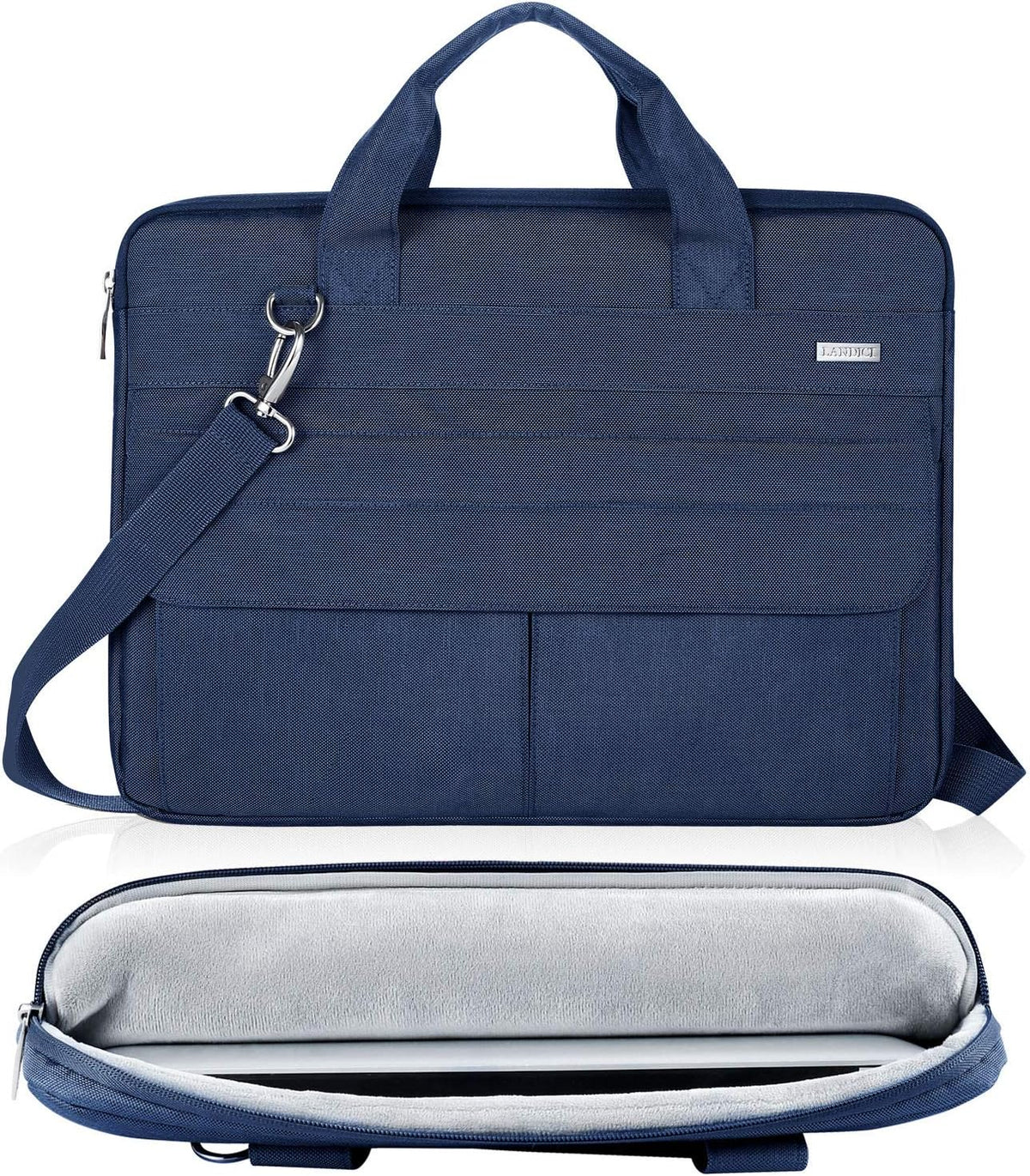 15.6 Inch Laptop Bag with Shoulder Strap, Water-Resistant, Blue