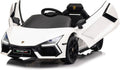 12V Licensed Lamborghini Revuelto Ride on Car for Toddlers, White | Remote Control, Battery Powered Electric Car for Kids, Bluetooth, Hydraulic Doors, 3 Speeds, LED Lights, Music
